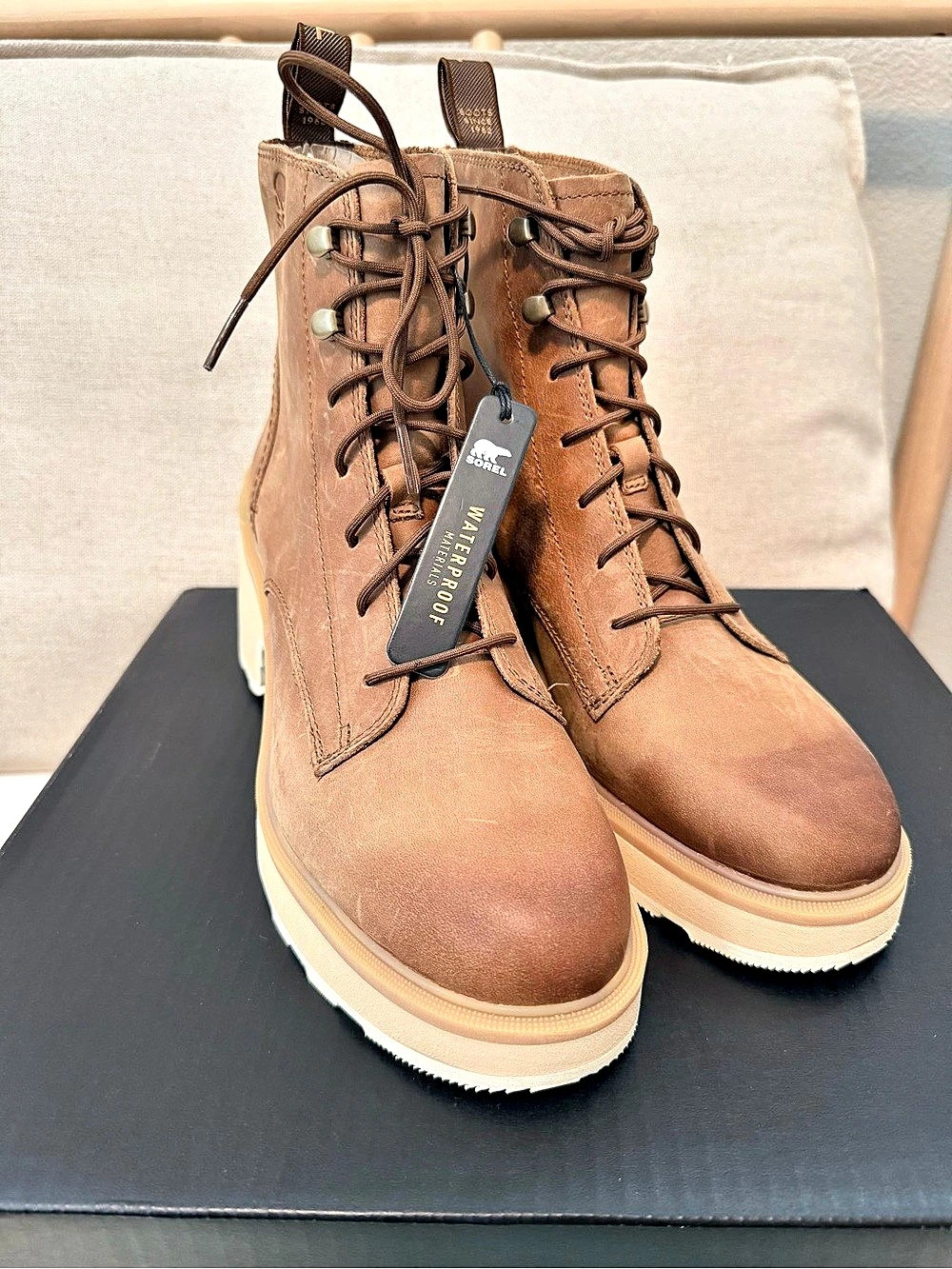 🫎 Sorel Hi-Line Heel Lace-Up Platform Boots 🥾 10 NWT - Picture 2 of 6